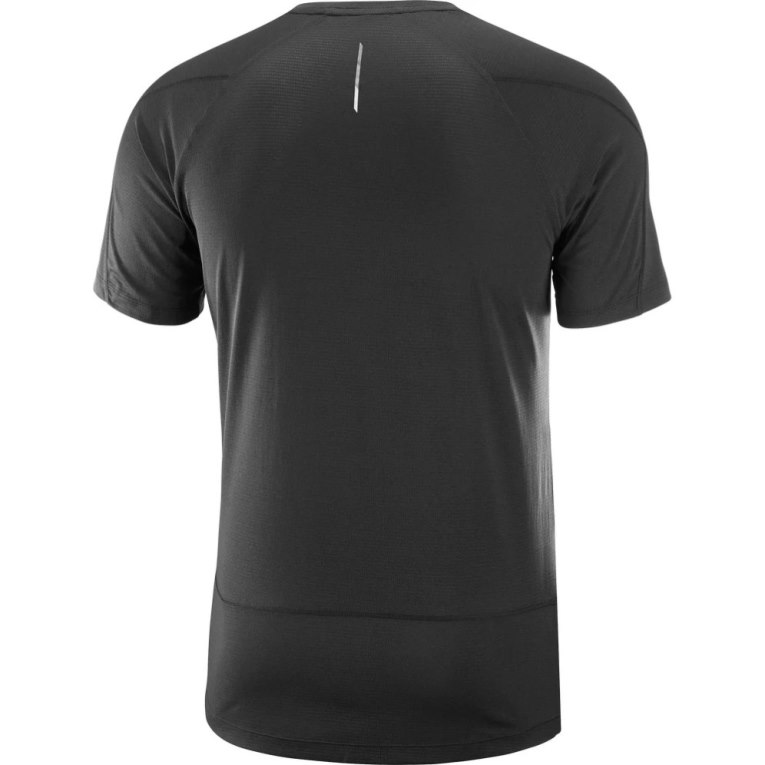 Salomon Cross Run Short Sleeve Men's T-Shirts Black | CA 38T64